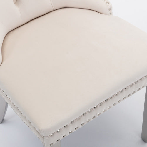 2Contemporary Velvet Upholstered Dining Chairs