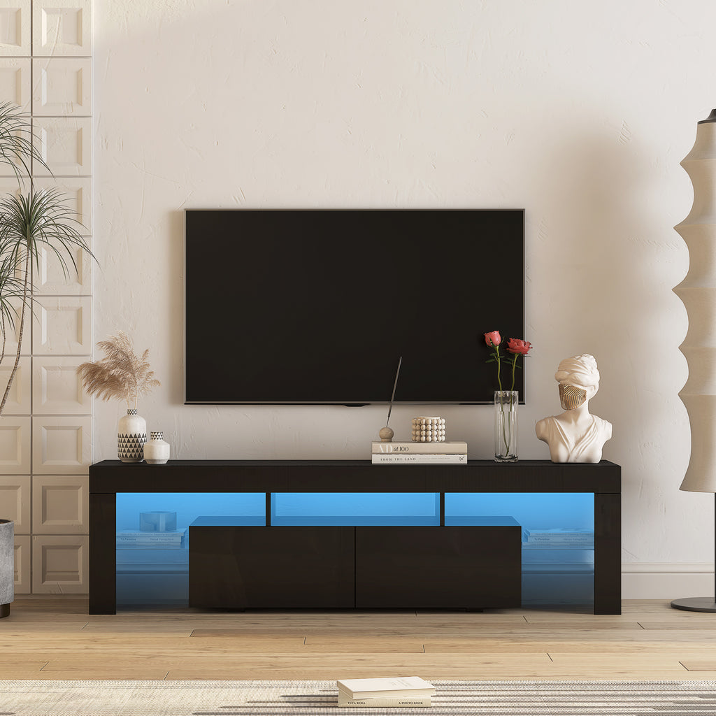 High Gloss TV Stand With LED Lights