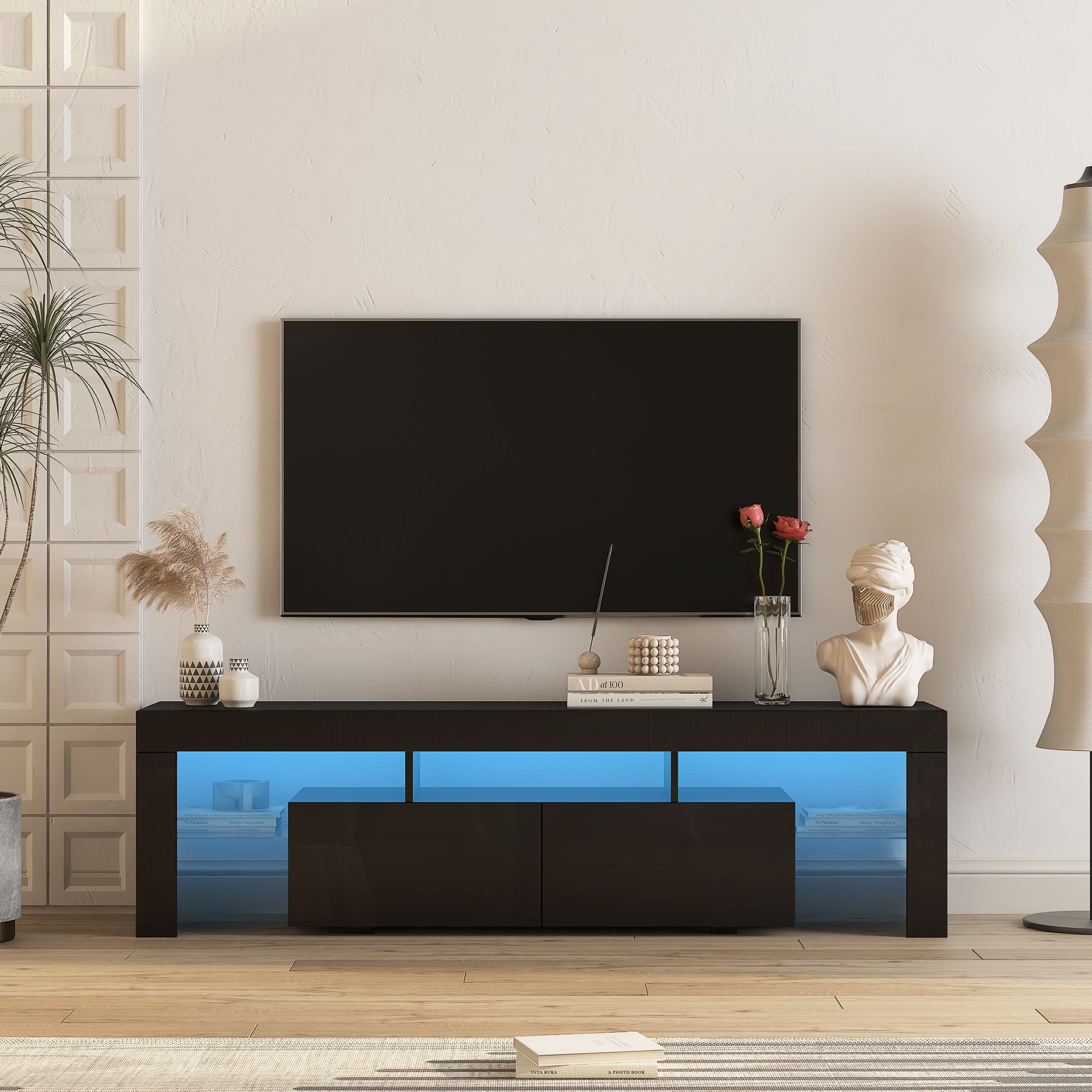 High Gloss TV Stand With LED Lights