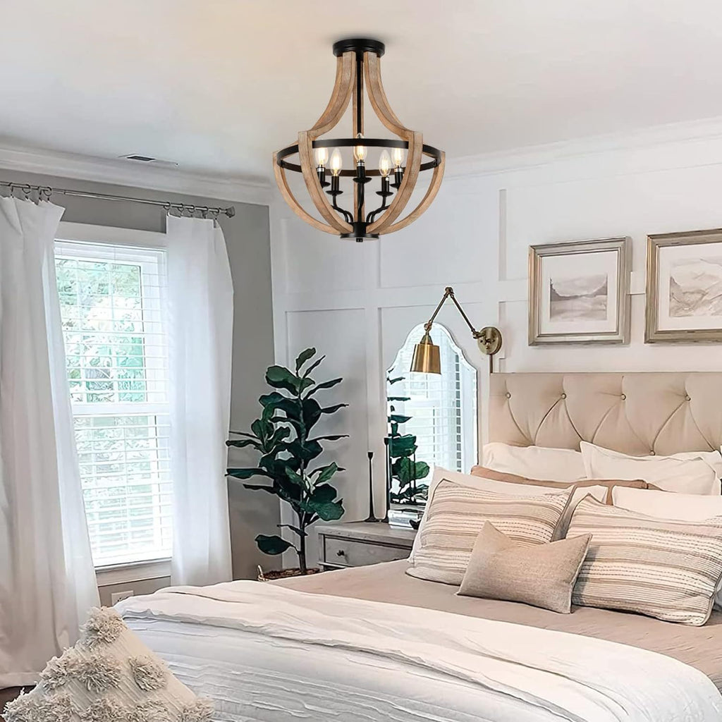 Solid Wood Modern Chandelier