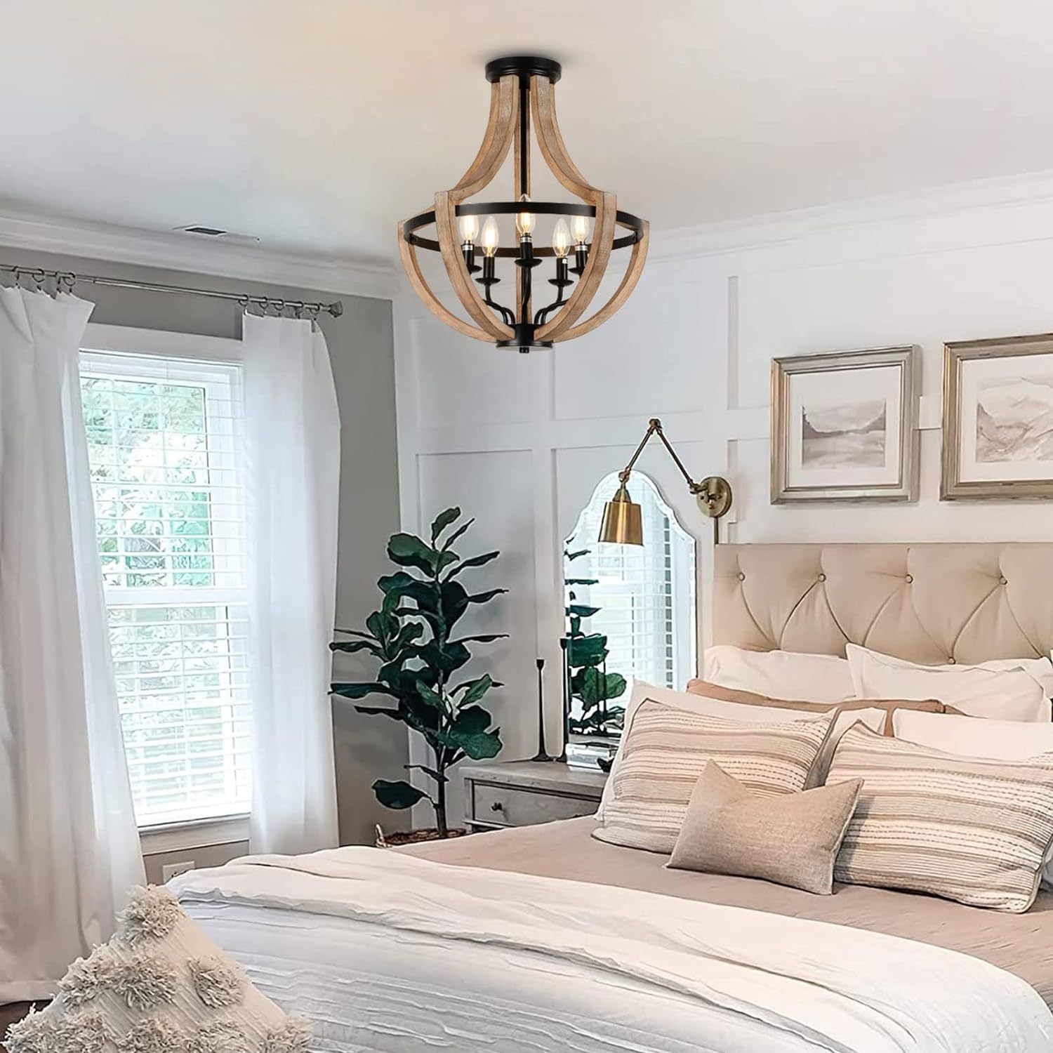 Solid Wood Modern Chandelier