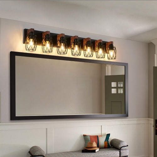 Industrial Vintage 7-Light Wall Sconce