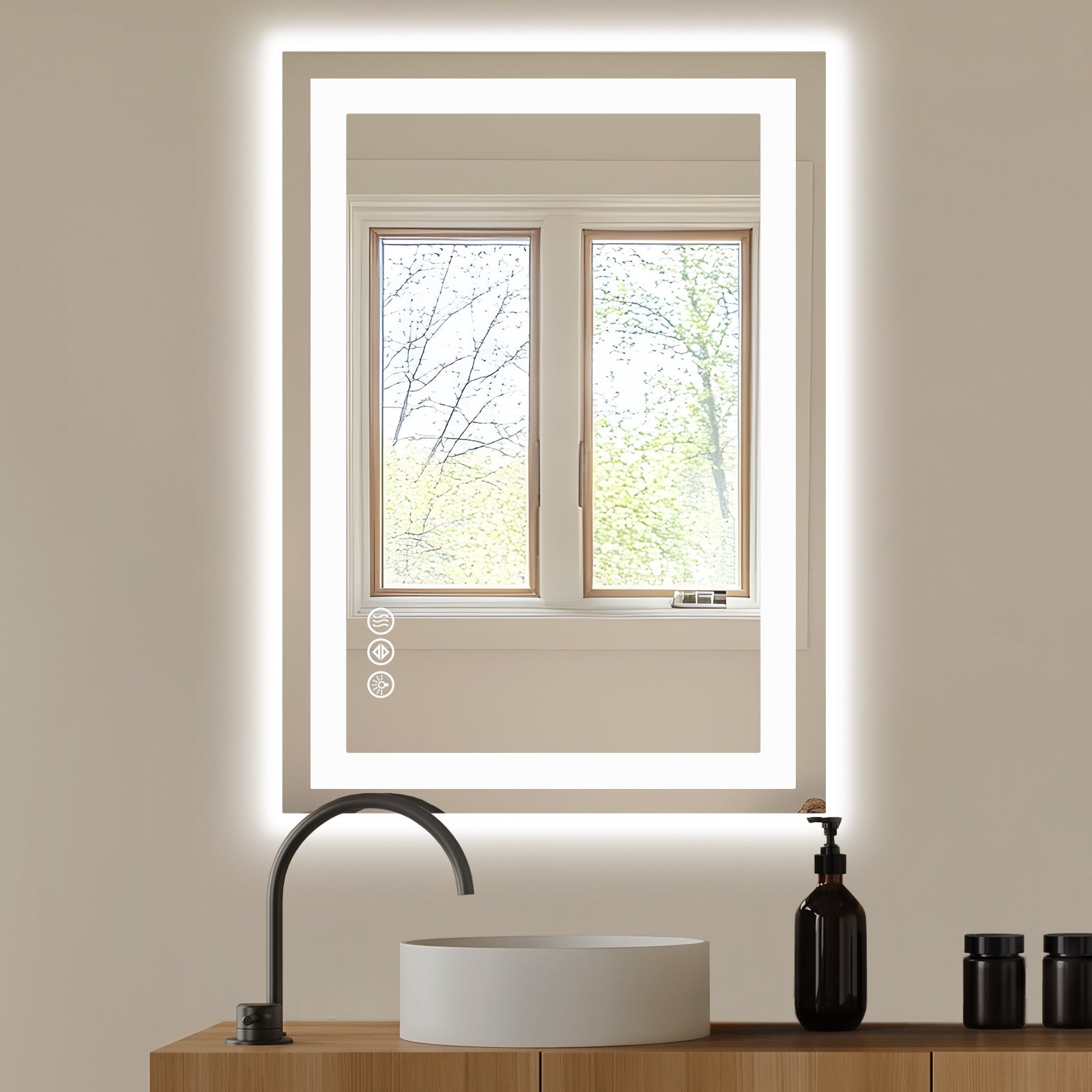 Anti-fog LED Mirror With Dual Light Source And Three Lighting Modes