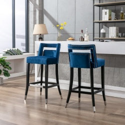 Suede Velvet Barstools