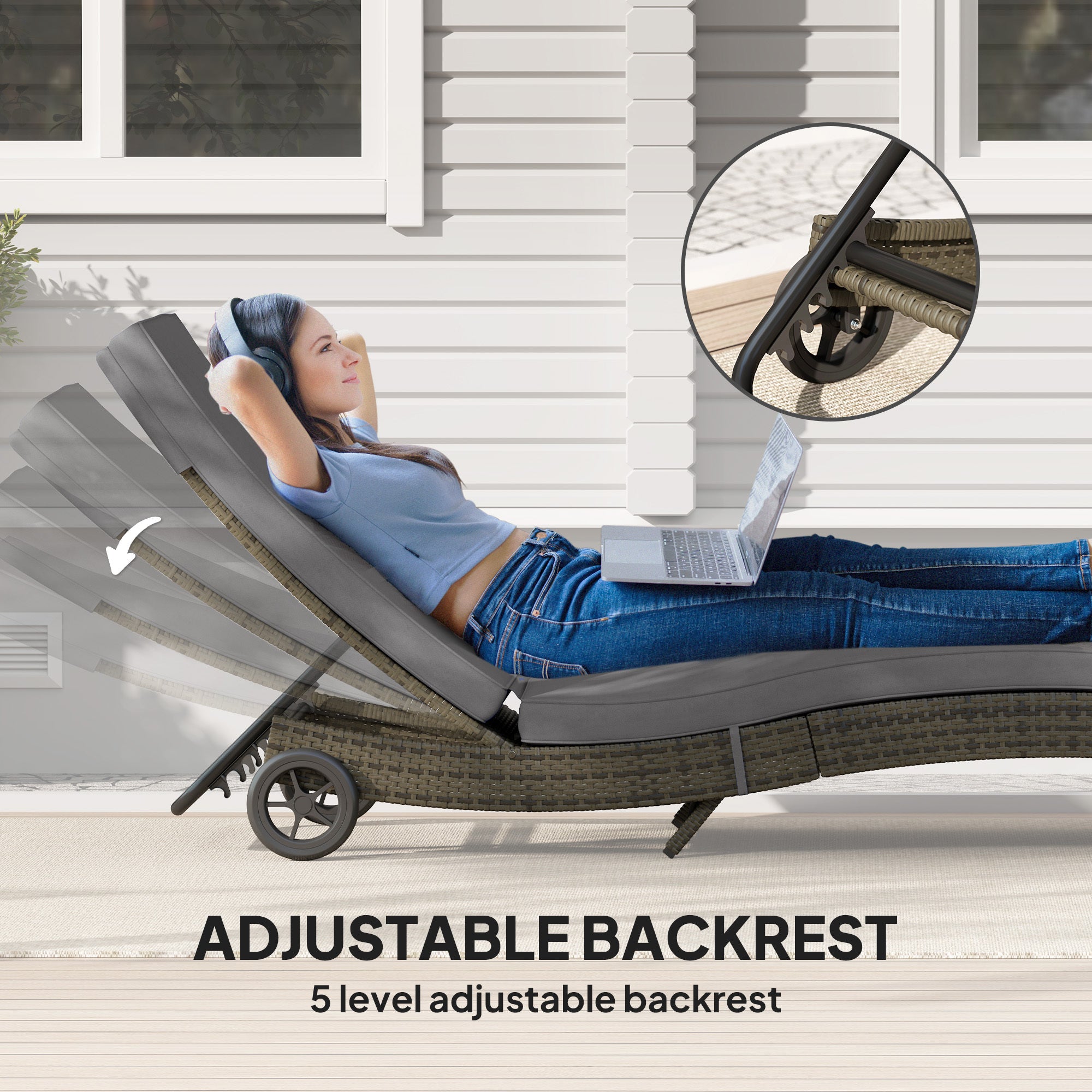 Patio Wicker Chaise Lounge