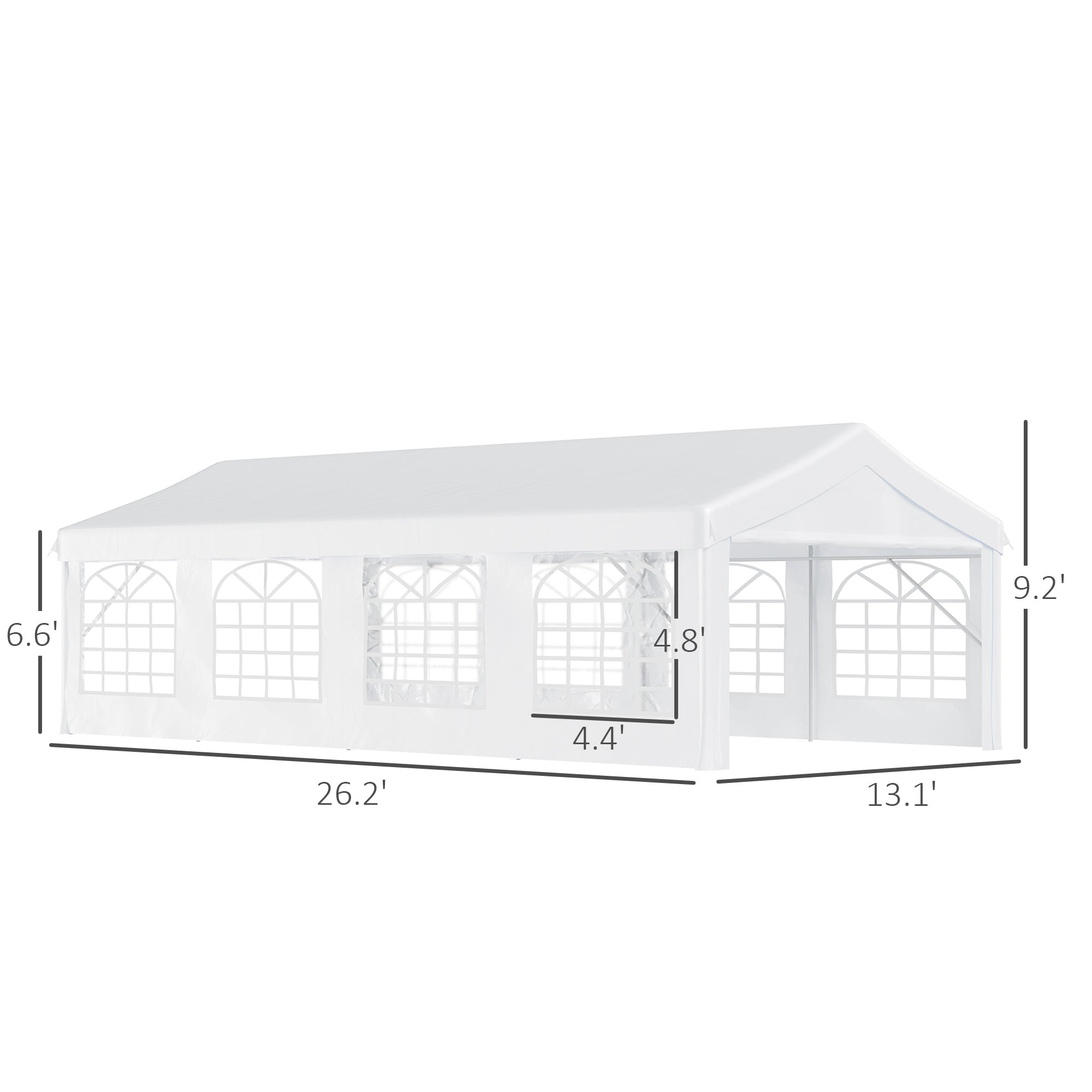 13'X26'Heavy-Duty Outdoor Carport-Party Event Tent