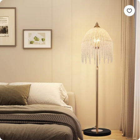 Elegant Crystal Floor Lamp Vintage Waterfall Design