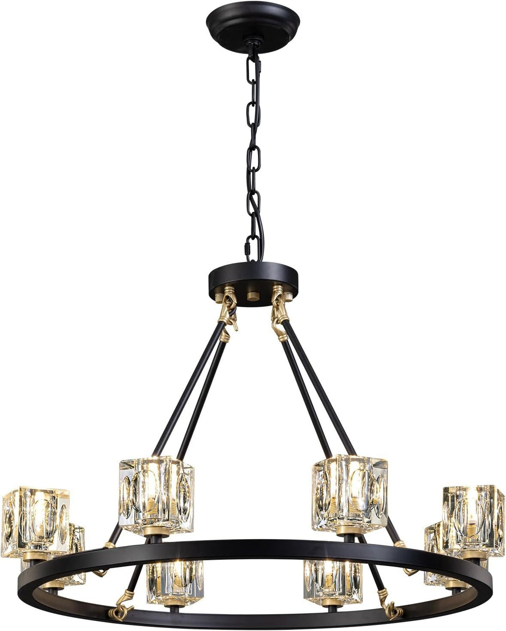 Black Wagon Wheel Chandelier