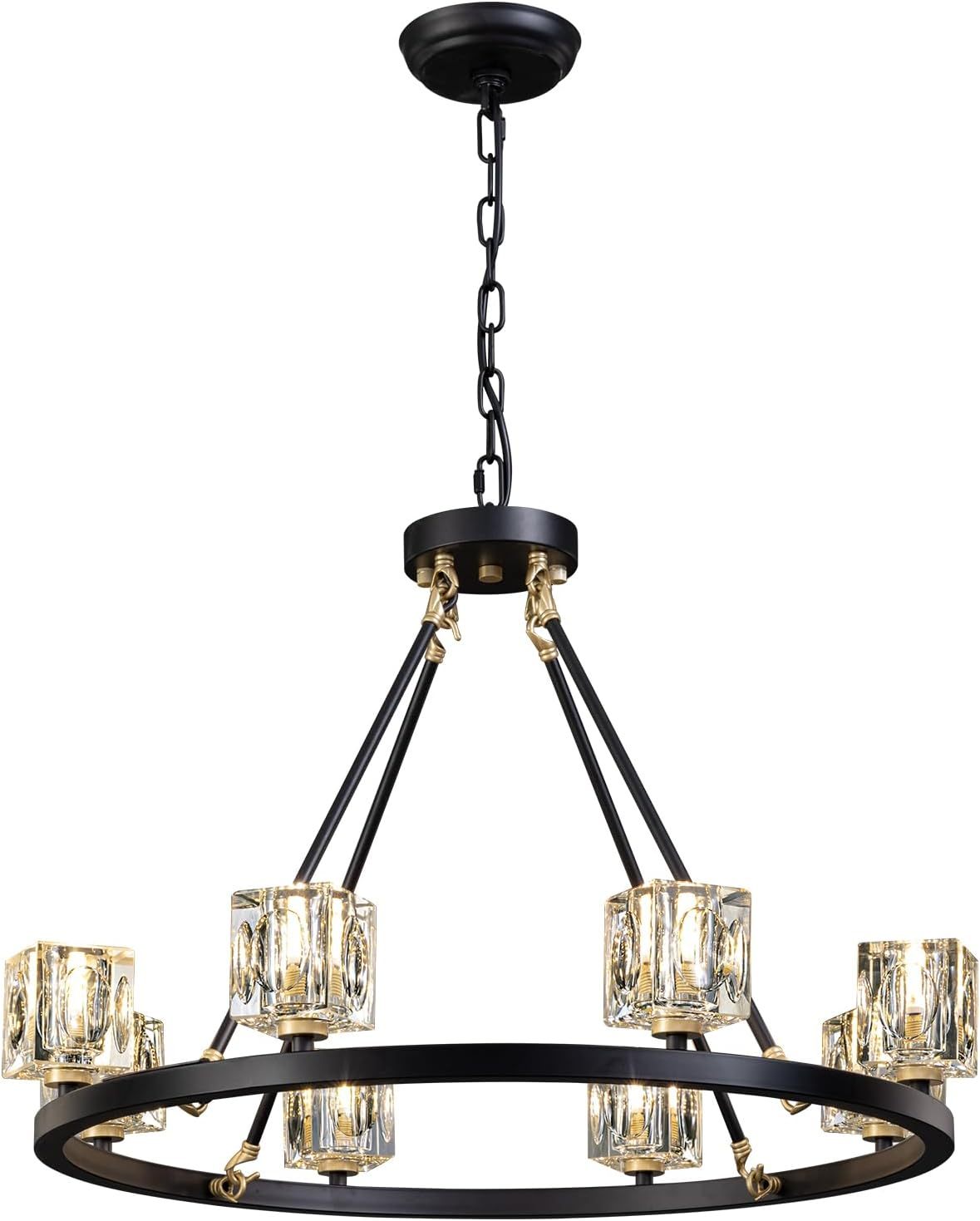 Black Wagon Wheel Chandelier