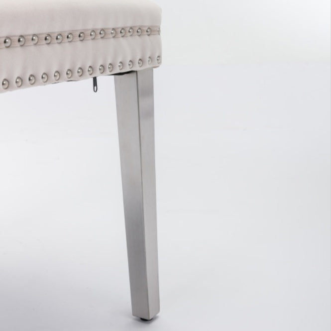 2Contemporary Velvet Upholstered Dining Chairs