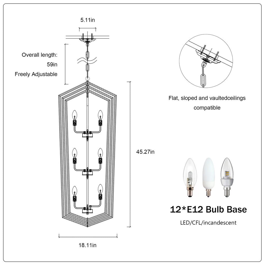 Farmhouse Ceiling Hanging Chandelier