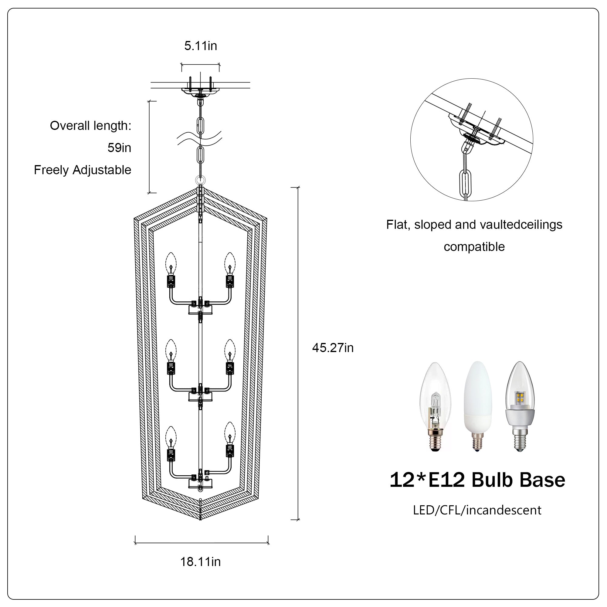 Farmhouse Ceiling Hanging Chandelier