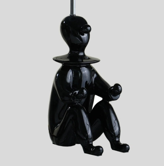 Black Modern Clown Phone Holder Resin Table Lamp
