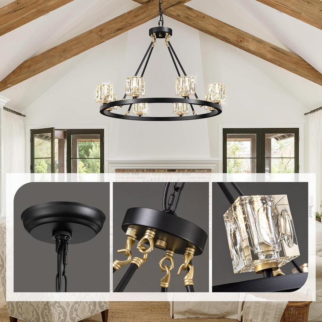 Black Wagon Wheel Chandelier