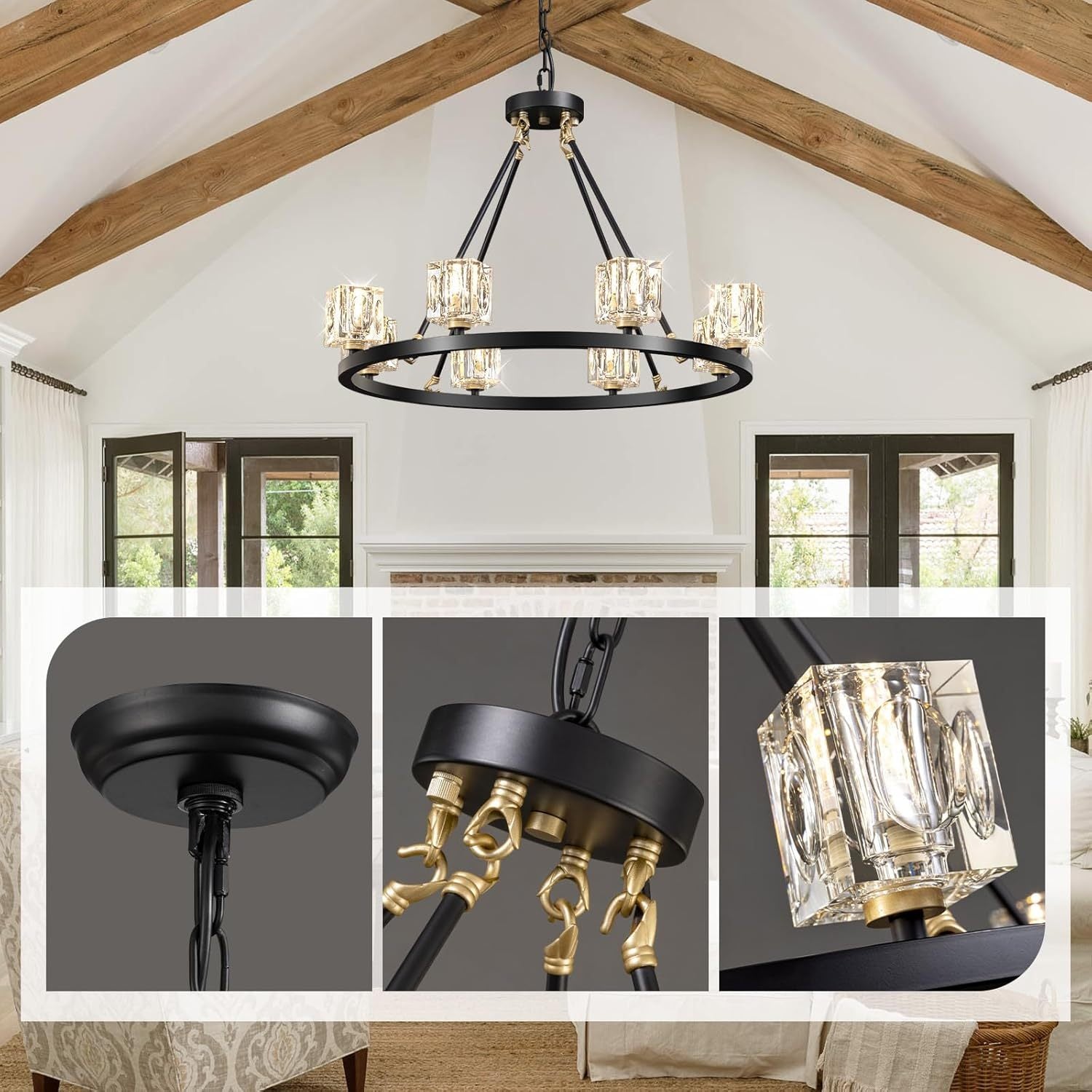 Black Wagon Wheel Chandelier
