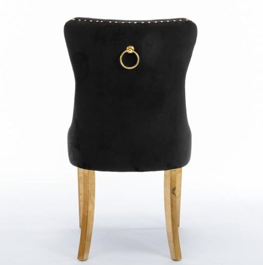 Contemporary Velvet Upholstered Dining Chairs-Set Of 2