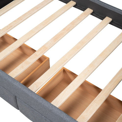 Upholstered Twin Daybed With Two Drawers