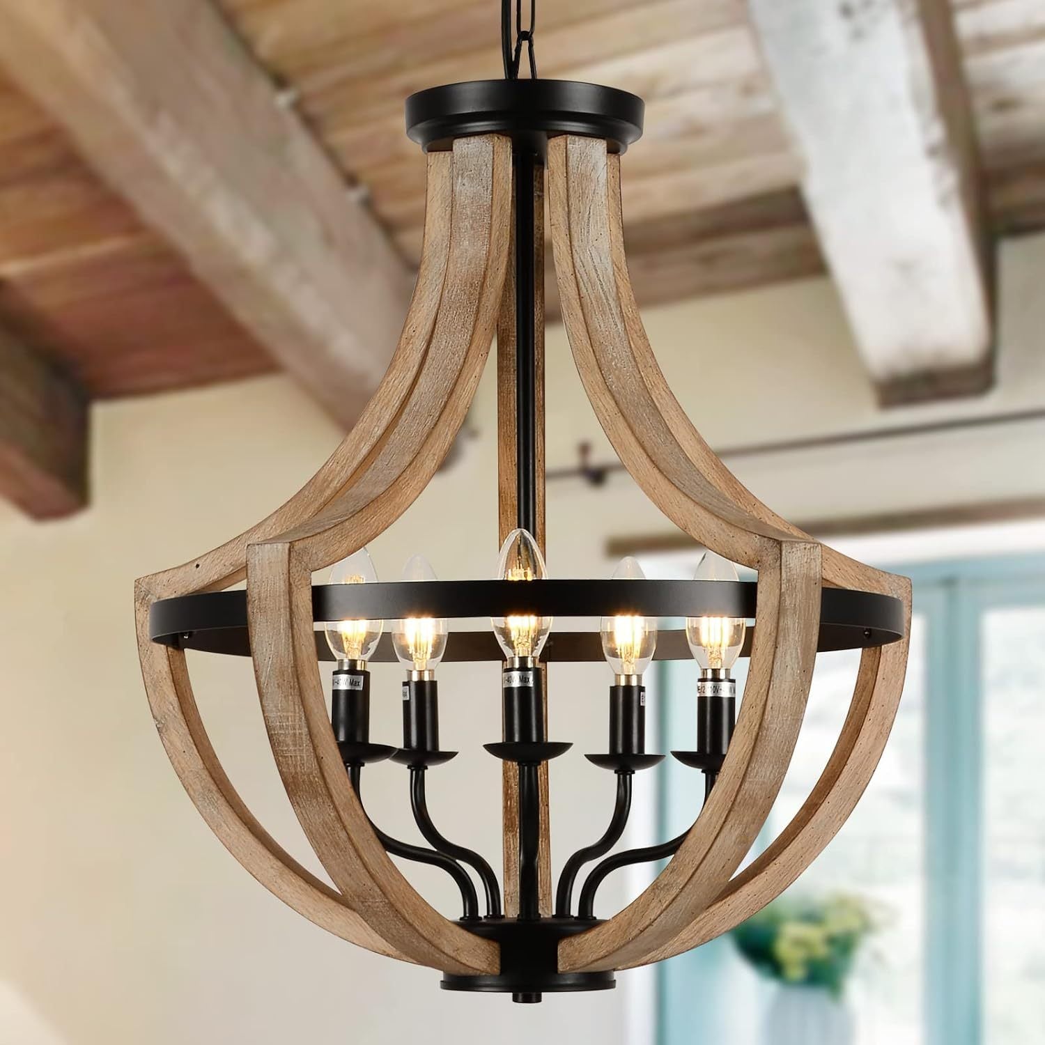 Solid Wood Modern Chandelier