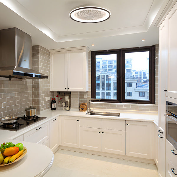 LED Ceiling Fan With Embedded Bladeless 6-speed Remote Control