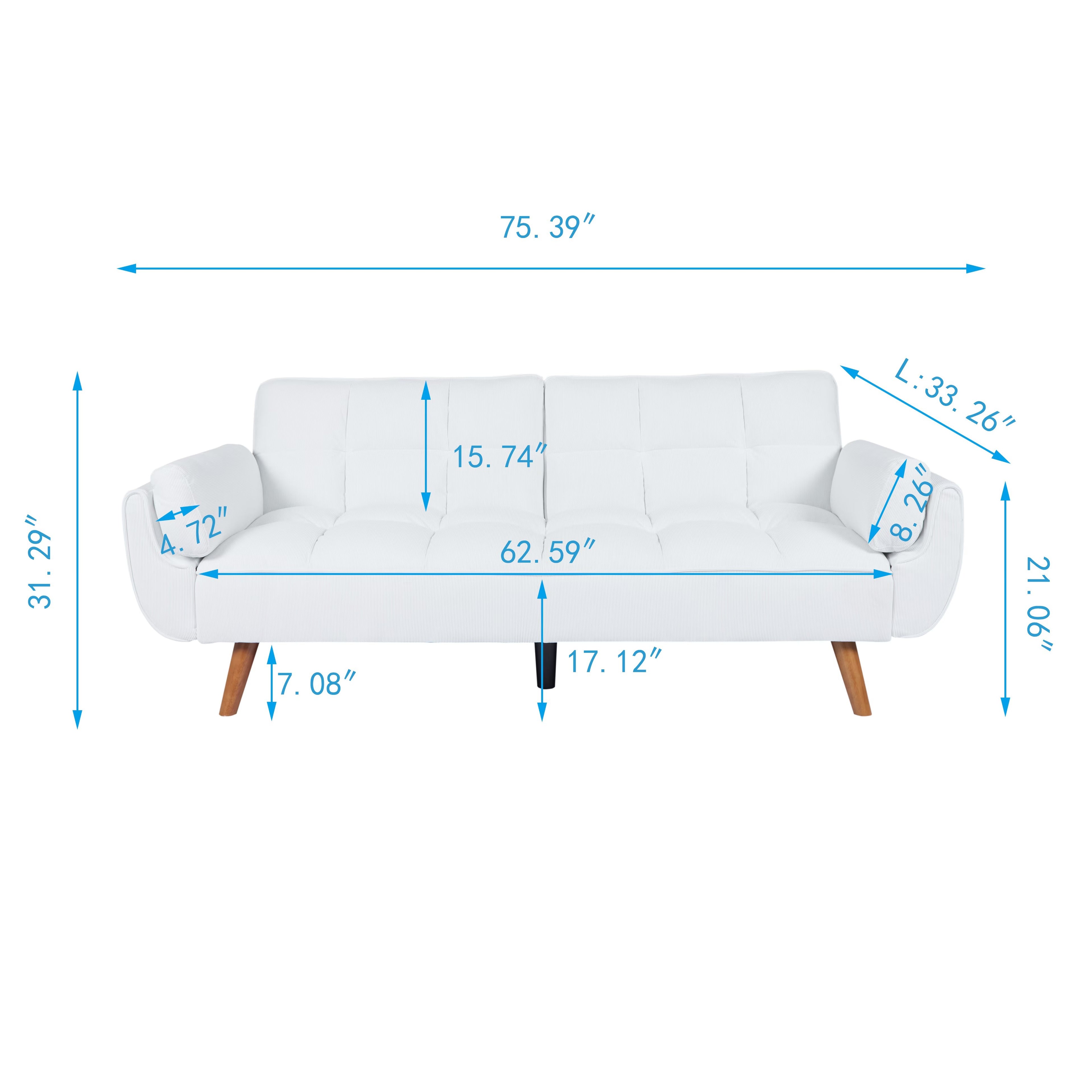 2064 Corduroy Sofa & Sofa Bed-White Icon