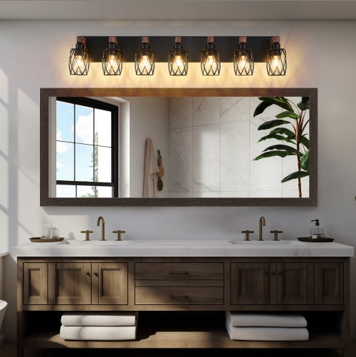 Industrial Vintage 7-Light Wall Sconce