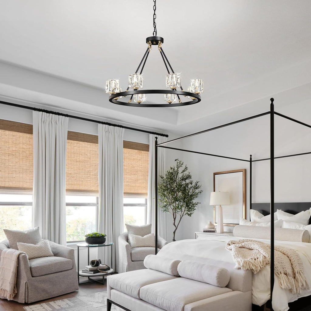 Black Wagon Wheel Chandelier