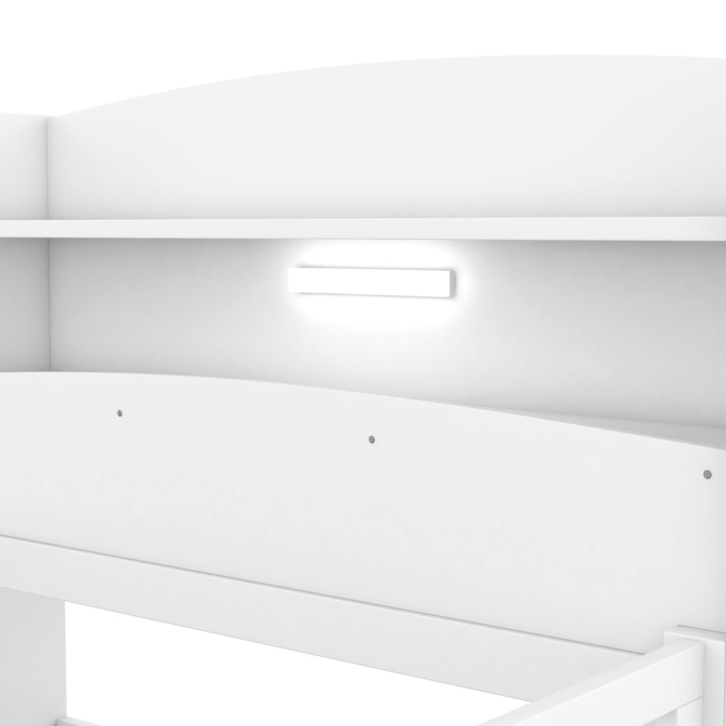 Twin Platform Bed With LED, Storage