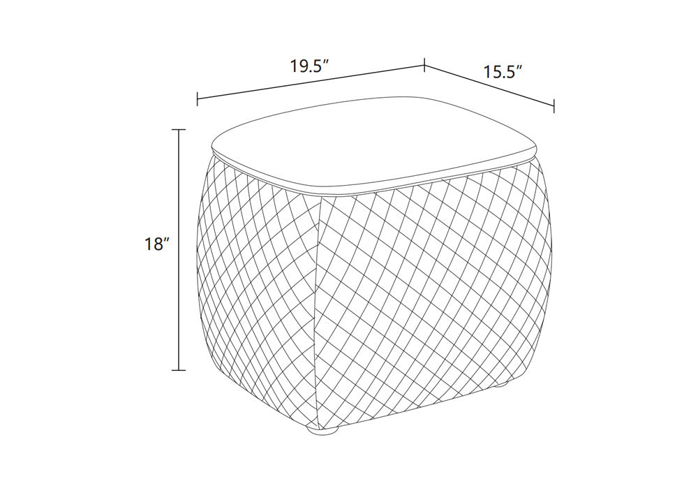 Diamond Tufted Ottoman