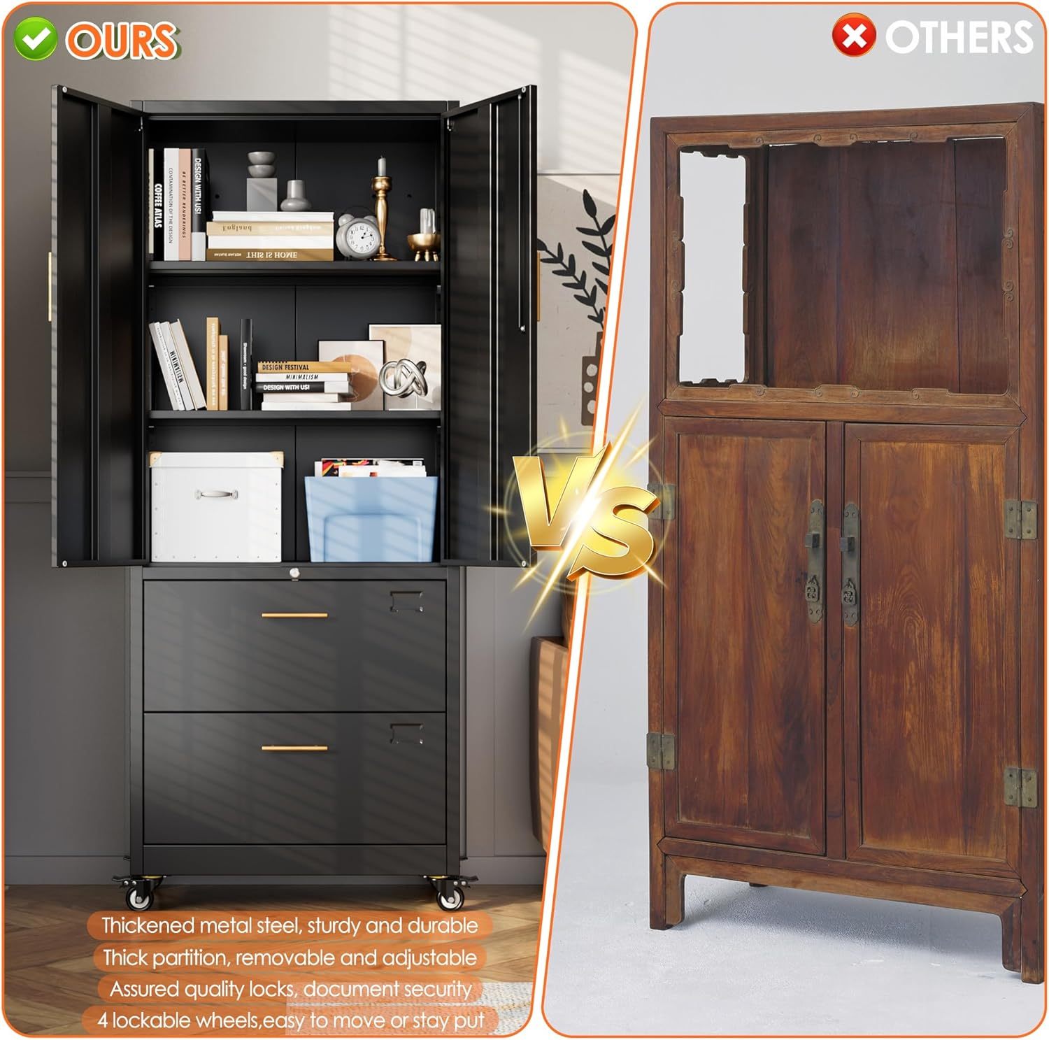 2 Drawers Storage Cabinet