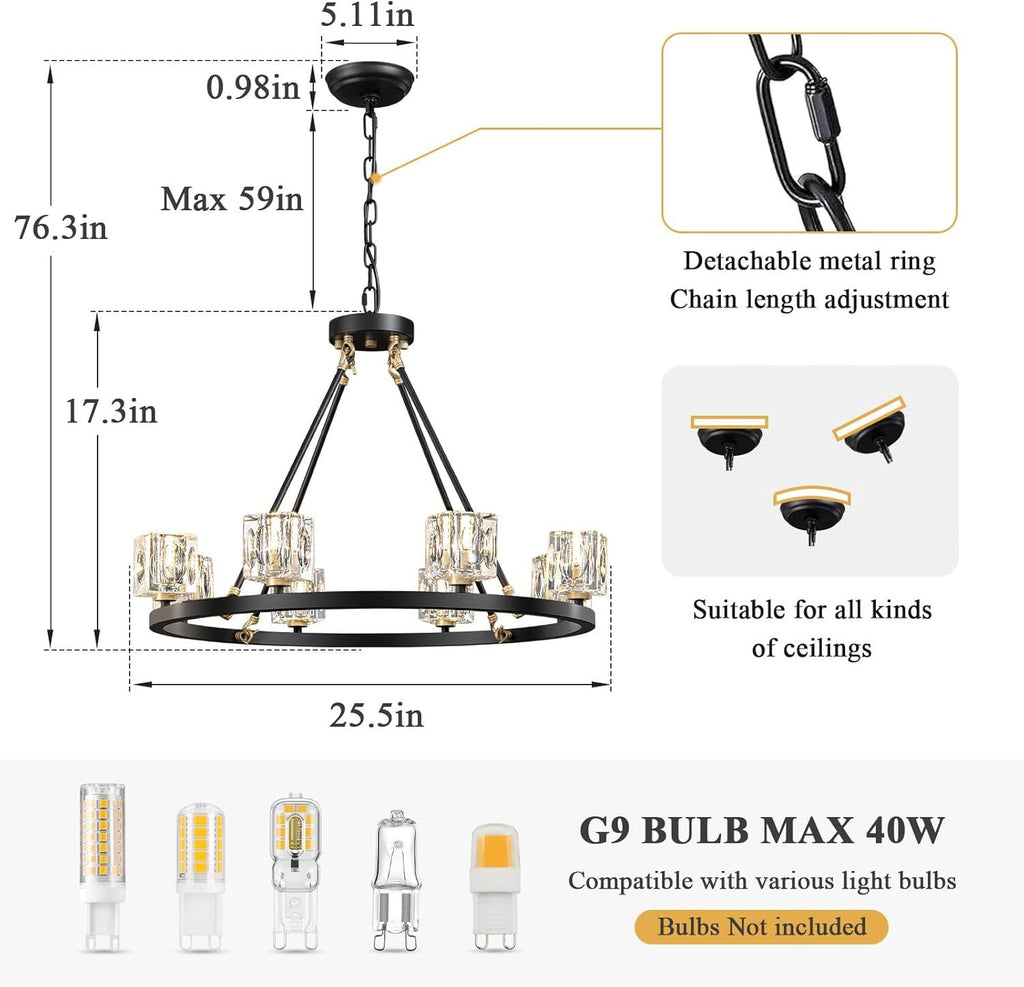 Black Wagon Wheel Chandelier