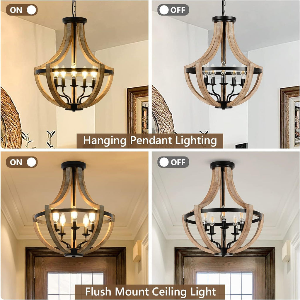 Solid Wood Modern Chandelier