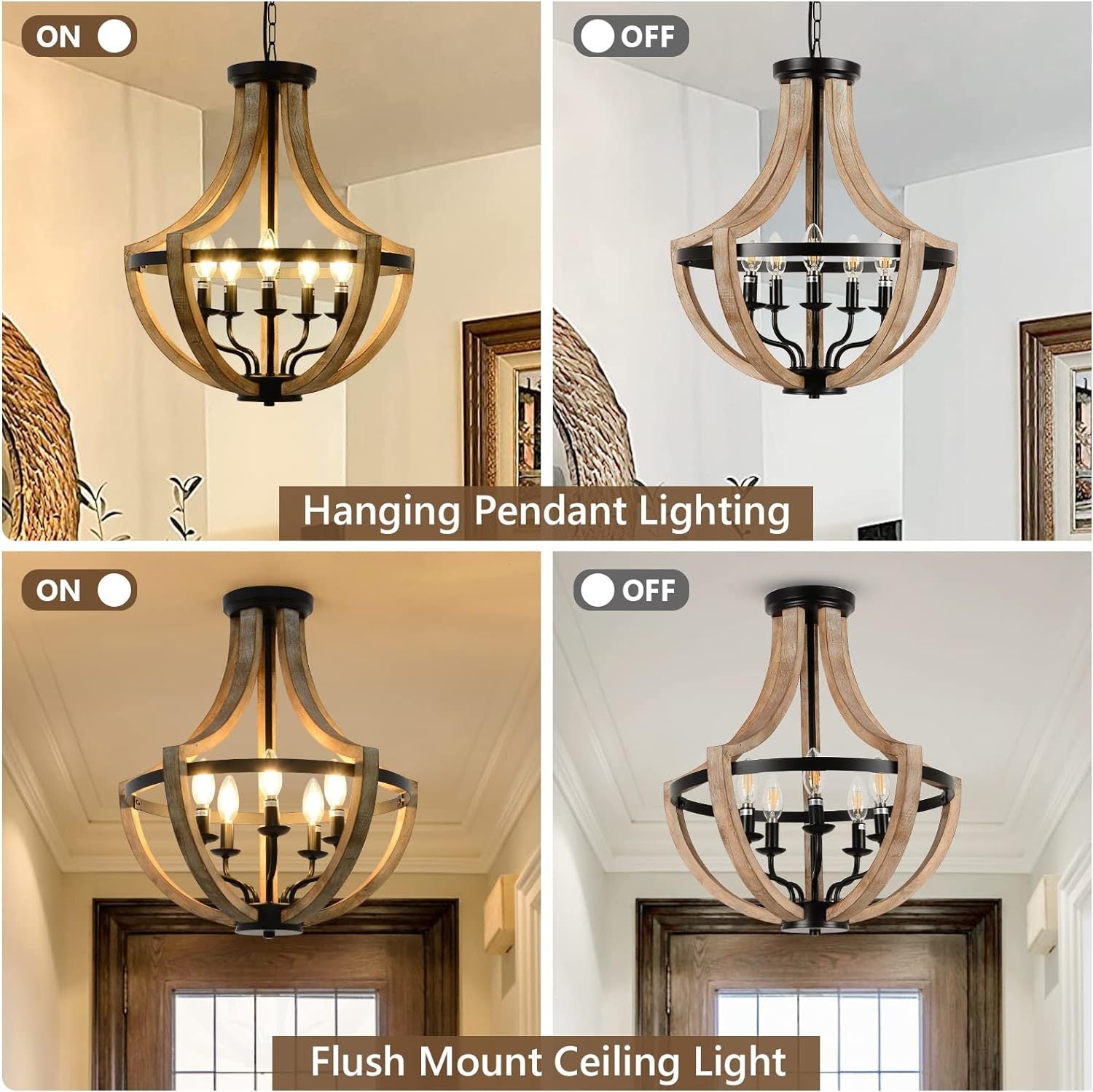 Solid Wood Modern Chandelier
