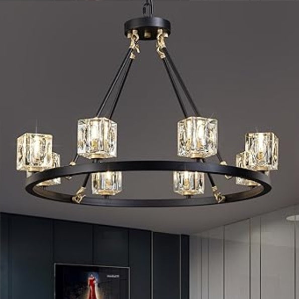 Black Wagon Wheel Chandelier