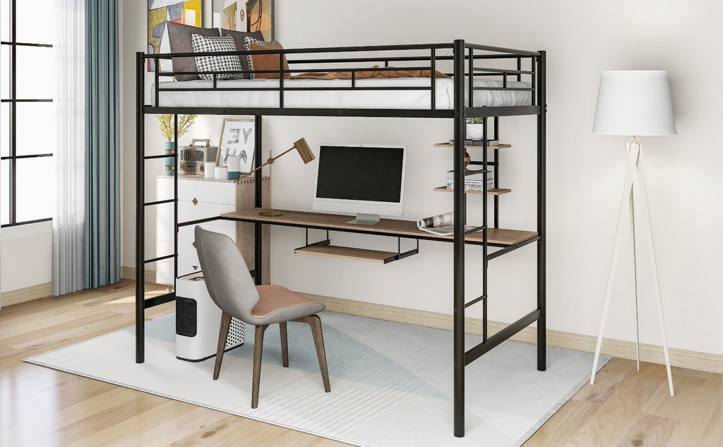 Twin Loft Bed With Desk And Shelf