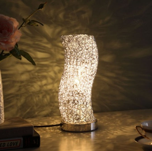 12-Inch Artemis Exposed Aluminum Wired Curve Table Lamp