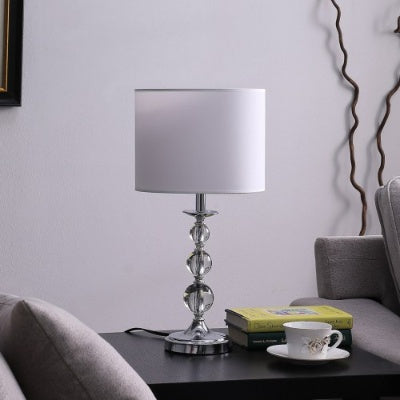 19.75 Ascending Solid Crystal Orbs Chrome Table Lamp In Chrome Silver