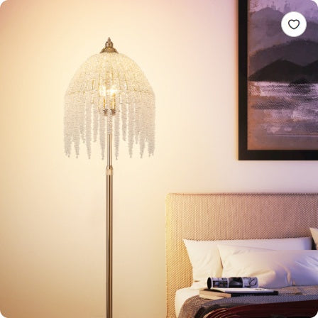 Elegant Crystal Floor Lamp Vintage Waterfall Design