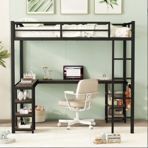 Loft Bed With Desk And Shelves