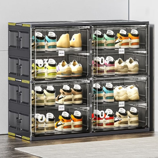24/Large Stackable/Foldable Sneaker Shoe Box Storage Cabinet