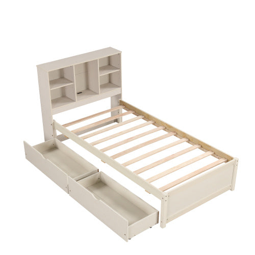 Twin Size Bed Frame With Built-in USB Port