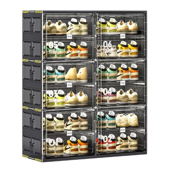 24/Large Stackable/Foldable Sneaker Shoe Box Storage Cabinet