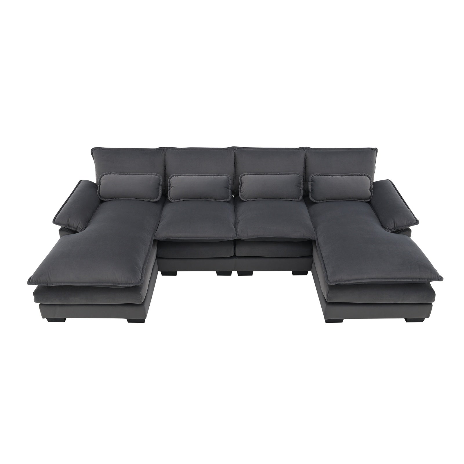 New Modern U-shaped Sectional Sofa, 6-Seat With Waist Pillows 109.8 55.9