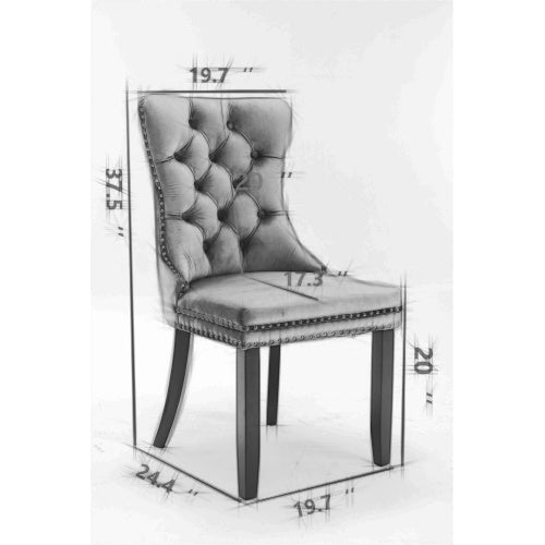 2Contemporary Velvet Upholstered Dining Chairs