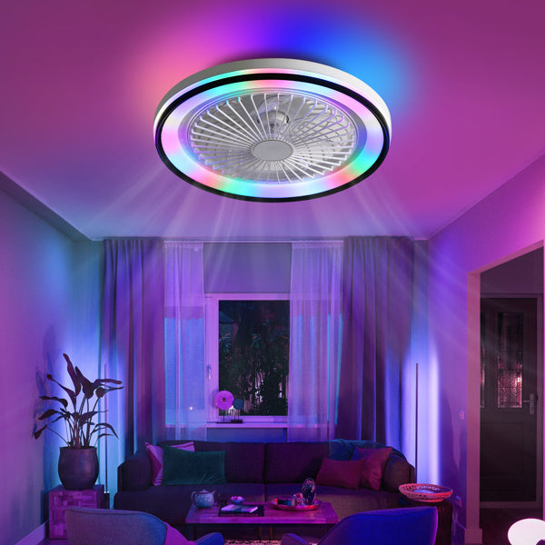 LED Ceiling Fan With Embedded Bladeless 6-speed Remote Control