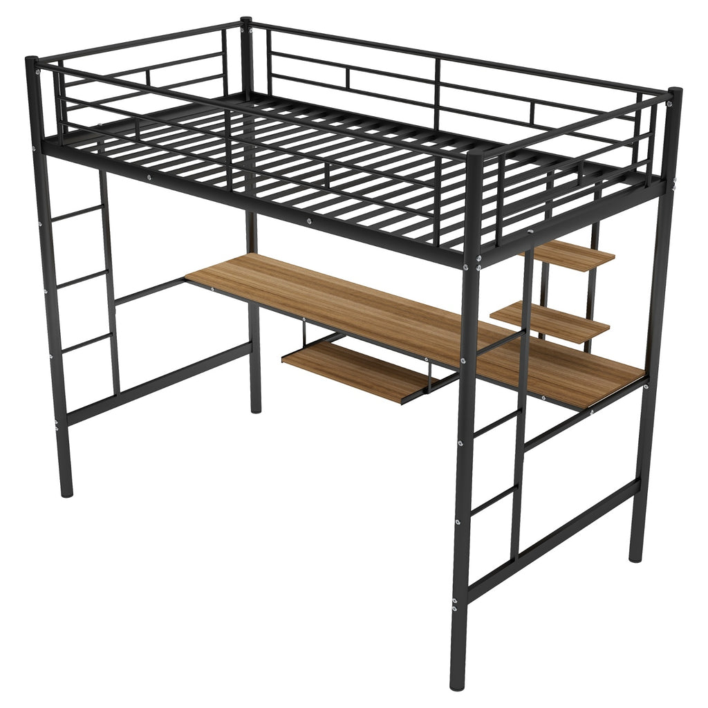 Twin Loft Bed With Desk And Shelf