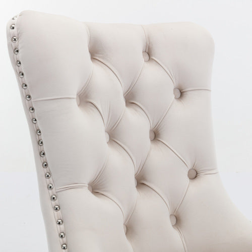 2Contemporary Velvet Upholstered Dining Chairs