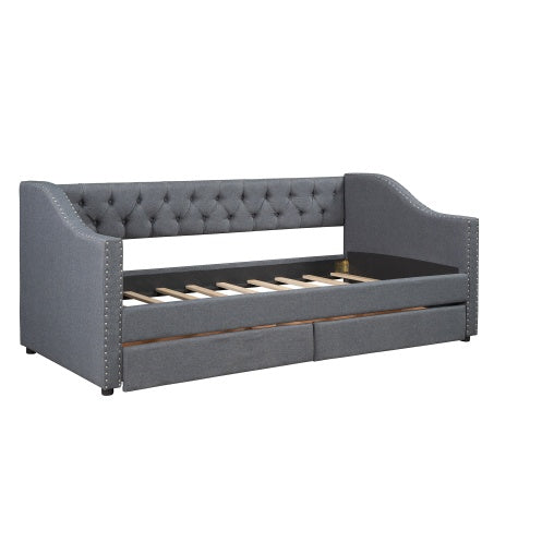 Upholstered Twin Daybed With Two Drawers