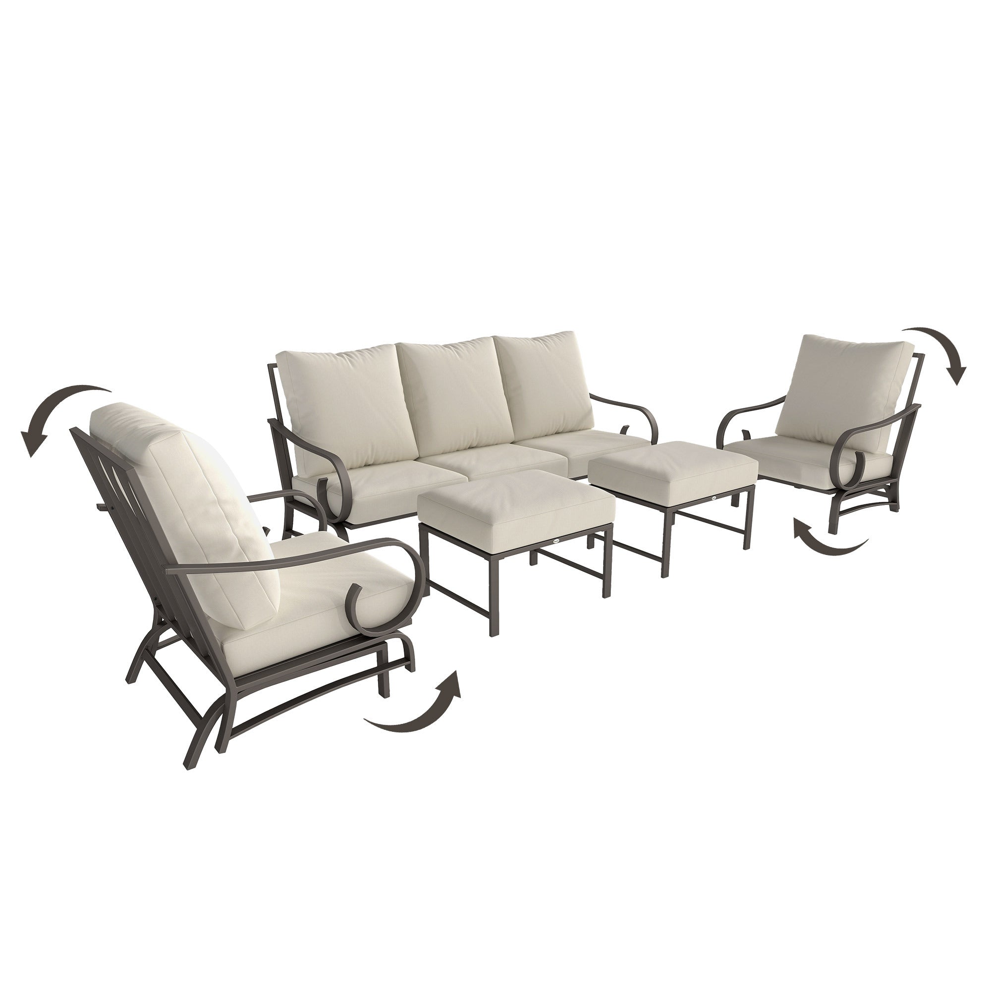 5 Piece Backyard Patio Furniture Set