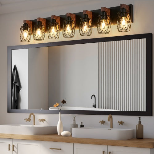 Industrial Vintage 7-Light Wall Sconce