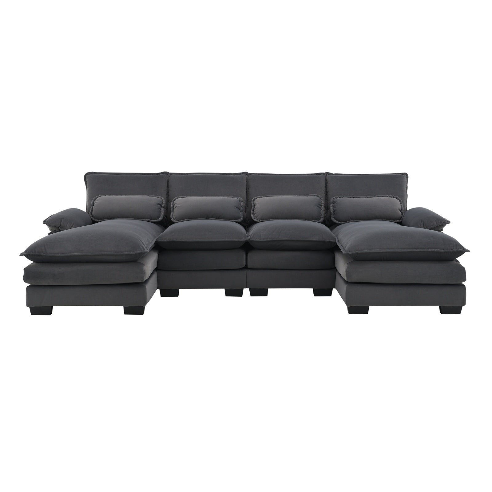 New Modern U-shaped Sectional Sofa, 6-Seat With Waist Pillows 109.8 55.9